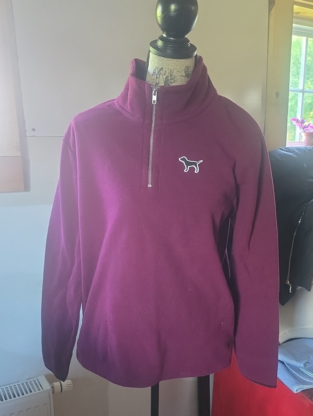 PINK Victoria's Secret Quarter-Zip Pullover Sweatshirt in Deep Berry